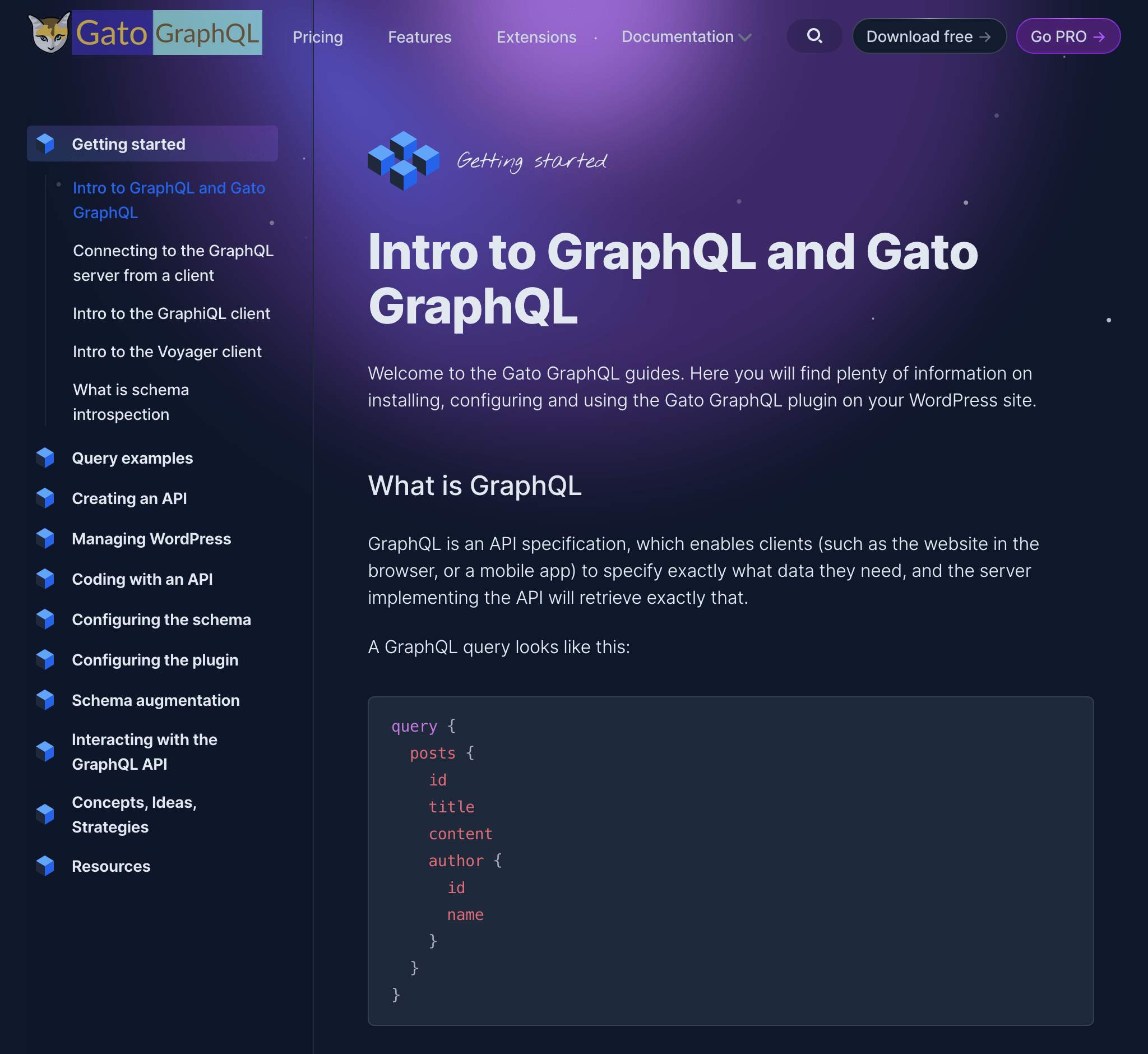Documentation in Gato GraphQL's new website
